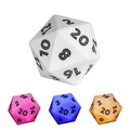 86mm Large D20 Dice DND LED 20 Sided Dice Color Changing, 3-Color Lights, for D&D Role Playing Games (White)