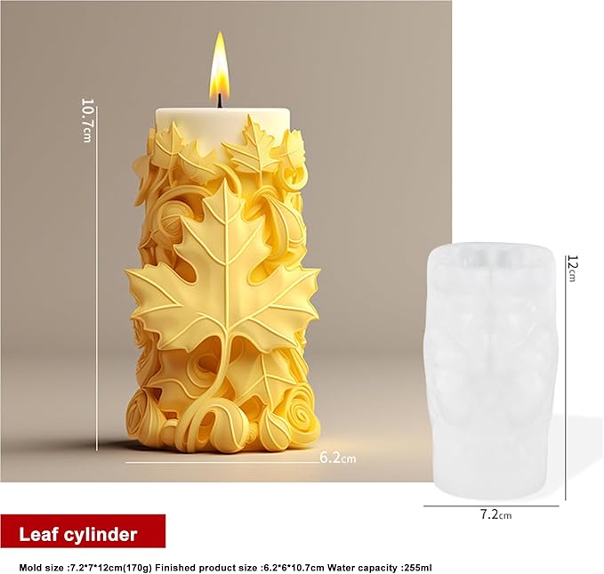 Maple Leaf Candle Molds, 3D Reusable Silicone Molds, Unique Resin Wax Concrete Plaster Clay Molds for DIY Art Craft Home Wedding Decor