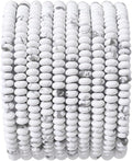 Natural White Howlite Disk Stone Beads 4x2mm 160pcs Rondelle Loose Semi Gemstone Beads for Jewelry Making Design