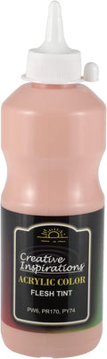 Creative Inspirations Acrylic Paint - Flesh Tint - 500 mL Bottle - Smooth & Creamy Consistency, Vibrant Pigmentation, Great Coverage for Artists - Clean Up with Soap & Water