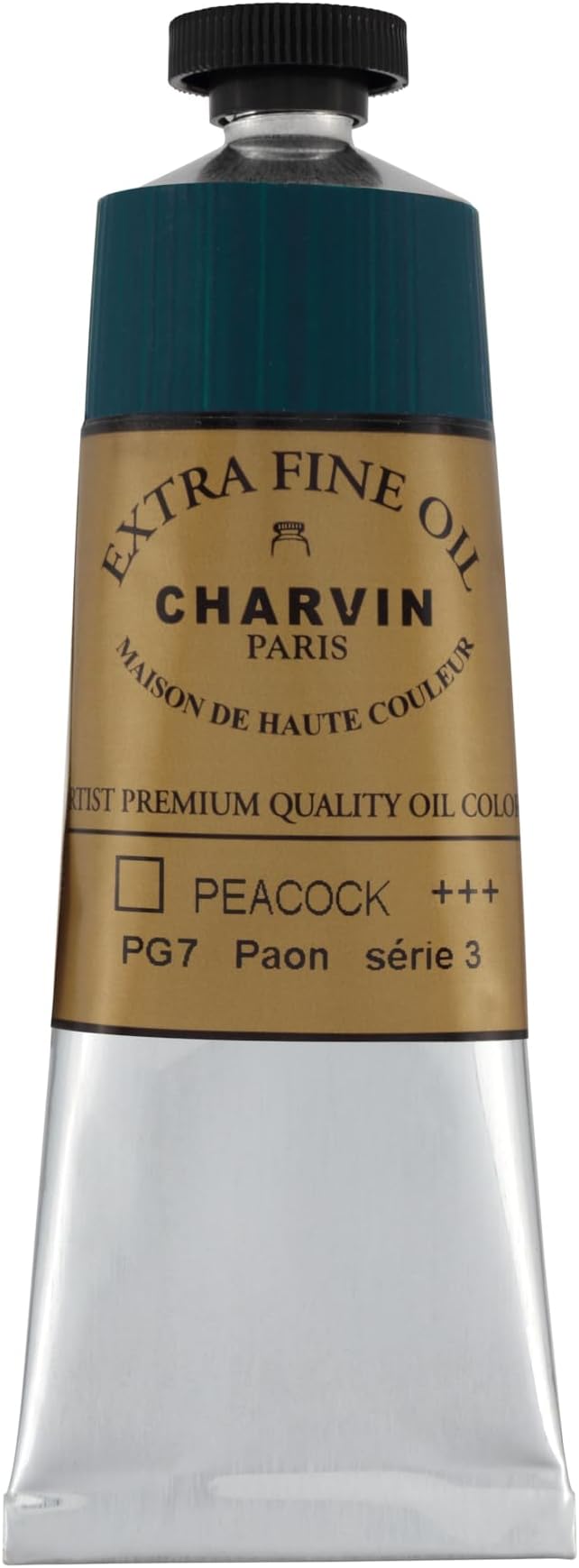 Charvin Extra Fine Oil Paint, Peacock Green 60 mL - Triple-Milled, Rich Texture, Poppy Oil-Based, Light-Fast, Handmade, Archival Quality