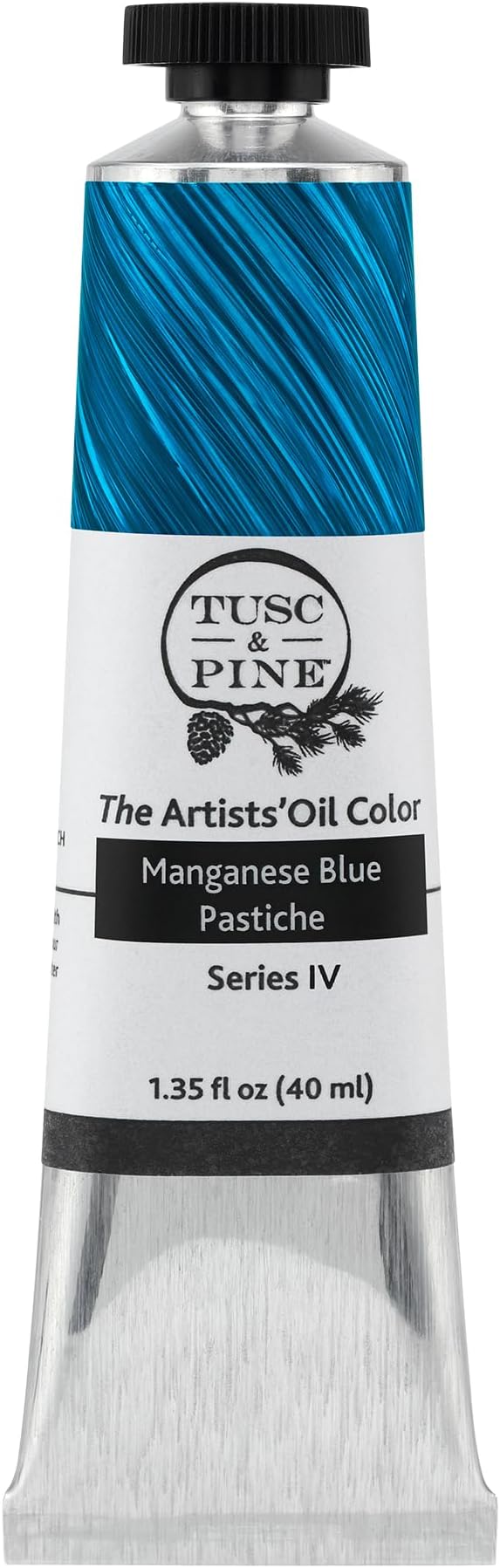 Tusc & Pine Artist Oil Paint - Manganese Blue Pastiche, 40 ml, Non-Yellowing, Rich & Creamy Consistency, Maximum Pigment Load, Small Batch Milled Oil Paints Made in the USA for Professional Artists