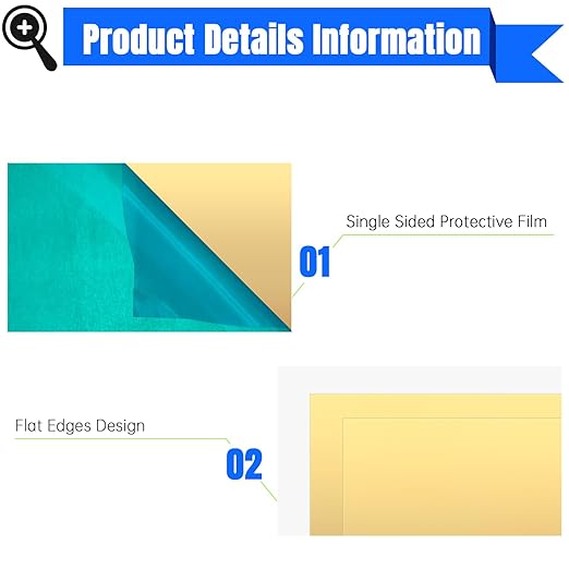 Brass Sheet,2" x 8"-18 Gauge(1mm) Thickness,99.9% Pure Brass Plates for DIY, Jewelry, Electrical, Repair, Industrial(2 Pac