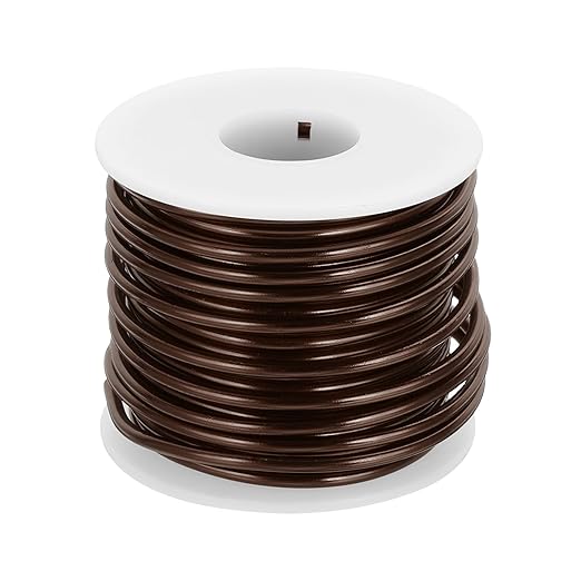 MECCANIXITY 9 Gauge Anodized Aluminum Craft Wire Bendable Bonsai Training Wire 56 Feet 3mm for Sculpting Crafts Wreath Floral Beading Jewelry Making, Brown