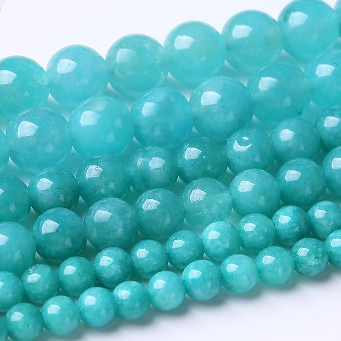 60PCS 6MM Lake Blue Chalcedony Stone Beads Energy Healing Beads for DIY Jewelry Bracelet Necklace Making for Jewelry Making 15Inch