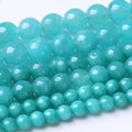 60PCS 6MM Lake Blue Chalcedony Stone Beads Energy Healing Beads for DIY Jewelry Bracelet Necklace Making for Jewelry Making 15Inch