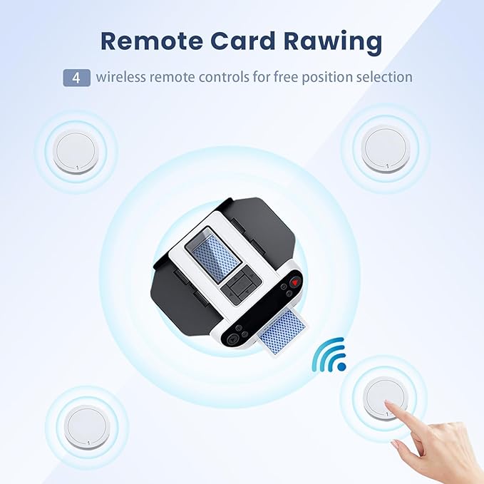 Automatic Card Shuffler and Dealer 2-in-1, 360°/180°Rotating Dealer with Wireless Remote Control, Supports 1-12 Players Poker Shuffler, Suitable for UNO, Poker, Phase 10, Skip-Bo, Blackjack