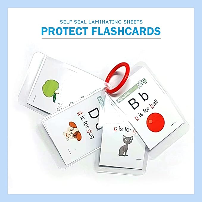 Uinkit 10 Mil Thick Double-Sided Self-Sealing Laminating Pouches, 50 Pack for 2.6x3.9 Business Card, Bulk Waterproof for Employee ID Badges, Loyalty & Membership Cards, No Machine Need