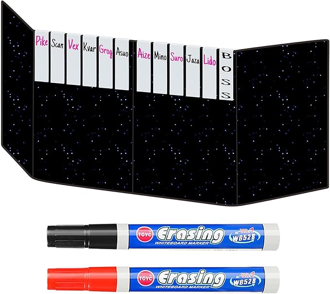 White Acrylic Erasable Screen Top Initiative Trackers 12PCS for DND, Other Tabletop RPG Game Accessories