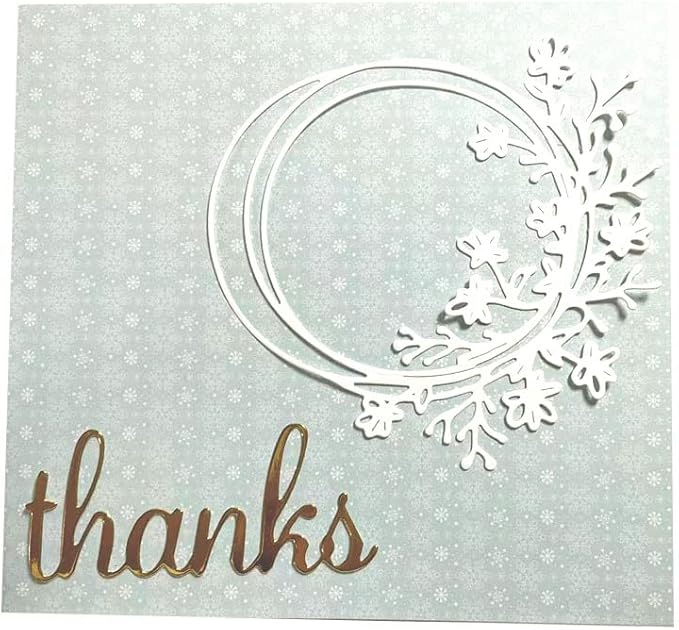 Mvchifay Cutting Dies Happy Birthday Metal Stencils Scrapbooking Tool DIY Emboss Paper Card Making (Wreath-11.2x11cm)
