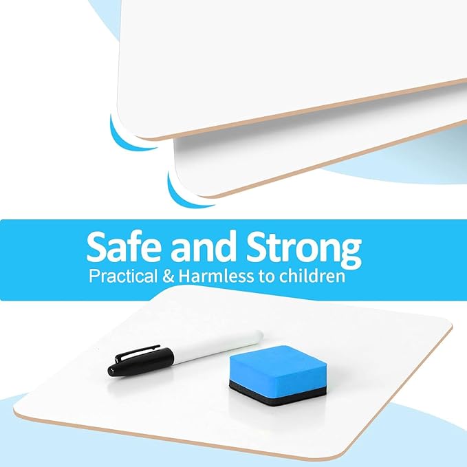 Dry Erase LapBoards, PANDRI 26 Pack Double Sided 12.5 x 9 Inch Whiteboards with 26 Erasers and 26 Markers, Dry Erase Boards for Students Classroom Teacher Supplies