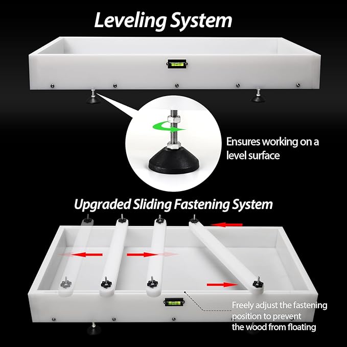 Large Reusable Epoxy Resin Mold 80×40×3 Adjustable Clamping System – Ideal Resin Molds for Coffee Tables, Trays, Cutting Boards & DIY Projects