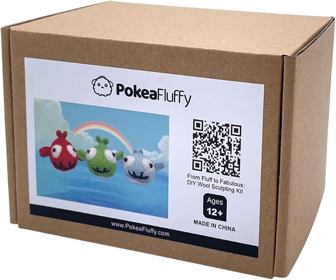 Needle Felting Kit, 3 Pcs Sharks Wool Needle Felting Kit for Beginners & Adult, Animal Doll Making Set with Video Instruction, Craft Party Supplies, Tools & Foam Pad, DIY Home Decor, Birthday Present