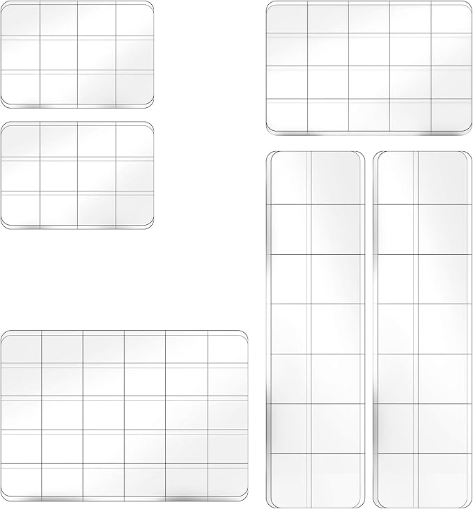 6Pcs Acrylic Blocks for Stamping Set Clear Stamping Blocks Tools with Grid Lines, Stamps for Crafting Card Making Scrapbooking Tools