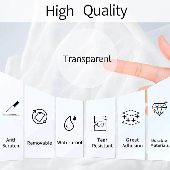 Round Transparent Thermal Label Stickers- 1.5 Inch, Round Clear Self-Adhesive Direct Thermal Labels, Perforation Line Design& Waterproof- 350 Sheets