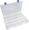 Qualsen Plastic Organizer Storage Box with Adjustable Dividers, Fishing Tackle Box and Bead Organizer Box for Jewelry, Beads, Earrings, Tools, Fishing Hooks, and Small Accessories（34 Grid x 2）