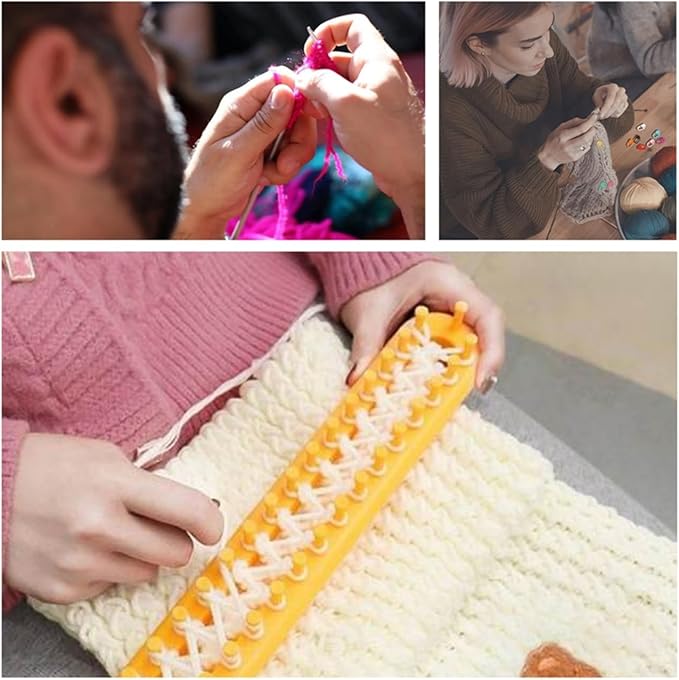 Hayodo Stitch Markers 10 Colors Knitting Crochet Locking 60/160/240Pcs Stitch Needle Clip Counter with 3 Plastic Needle Randomly and 1 Knitting Crochet Loop Ring (Multicolor-240 pcs)