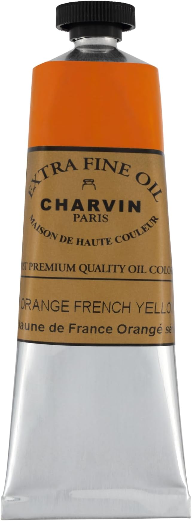 Charvin Extra Fine Oil Paint, French Yellow Orange 60 mL - Triple-Milled, Rich Texture, Poppy Oil-Based, Light-Fast, Handmade, Archival Quality
