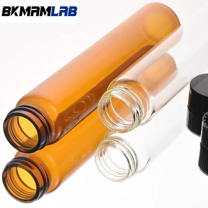 5ml Amber Small Glass Vials 100pcs with Screw Caps(100pcs)