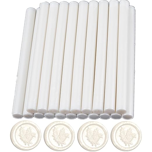 Wax Seal Sticks Pearl White, ONWINPOR 20pcs Glue Gun Wax Sealing Sticks for Wax Seal Stamp, Mini Sealing Wax Gun Sticks Suit for 0.28‘’ Glue Gun (Pearl White)