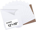 HTVRONT White Heat Transfer Vinyl Bundle - 10 Pack 12" x 10" HTV Vinyl for T-Shirt, White Iron on Vinyl for for All Cutting Machine or Heat Press Machine