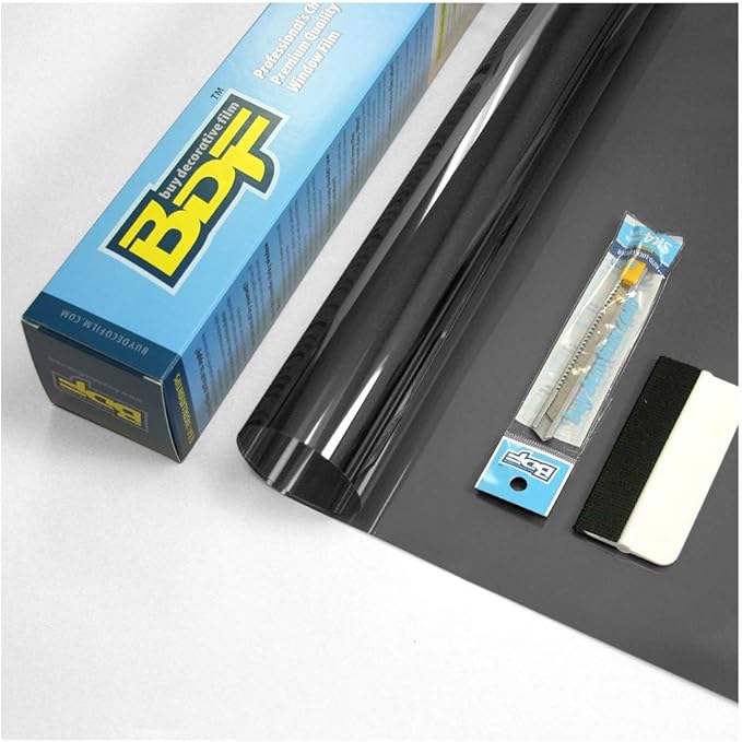 BDF EXNA20 Exterior Window Film Daytime Privacy and Heat Control Natural Black 20 (Dark) - 48in X 7ft