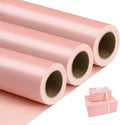 NESCCI Pink Matte Wrapping Paper,Solid Color Pearly-Lustre Paper-3 Roll,17 Inches X 32.8 Feet Per roll.Gift Wrapping Paper,Perfect for Wedding,Valentine's Day,Birthday, Christmas,Baby Shower.