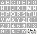 Alphabet Letter and Number Stencils 5 Inch - 40 Pack Large Letters and Numbers Stencil Templates with Signs for Painting on Wood, Reusable Letter Stencils for Chalkboard Signs & Wood Wall Art