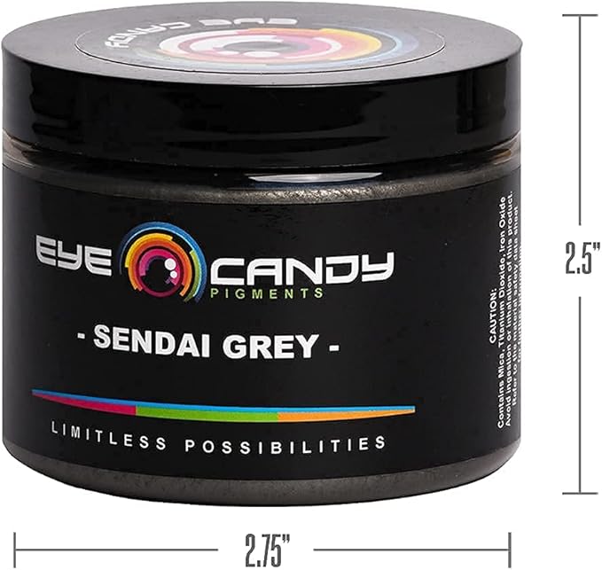Eye Candy Pigments Premium Grey Mica Powder - Sendai Grey (50gr) - for Epoxy, Resin, Soap, Paint, Woodworking, Acrylic Pouring, Bath Bombs, Fishing Lures - DIY Arts and Crafts Additive