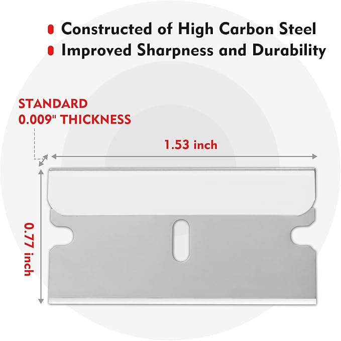 WORKPRO 200-Pack Single Razor Edge Blades, Industrial Scraper Razor Blades, High Carbon Steel One Edge Razor Blades