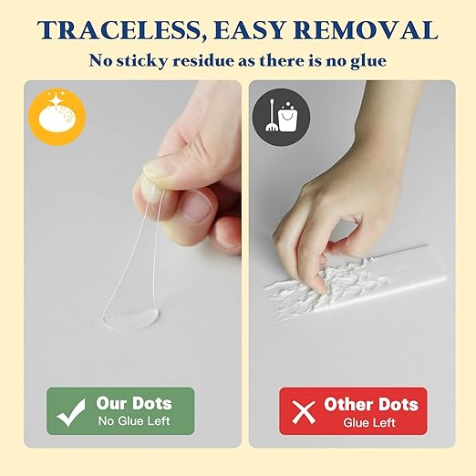 Double Sided Sticky Tack – 490pcs Easy to Peel Sticky Dot,Clear Removable Balloon Glue Poster Dots for Crafts, Posters, Balloons, and DIY Projects