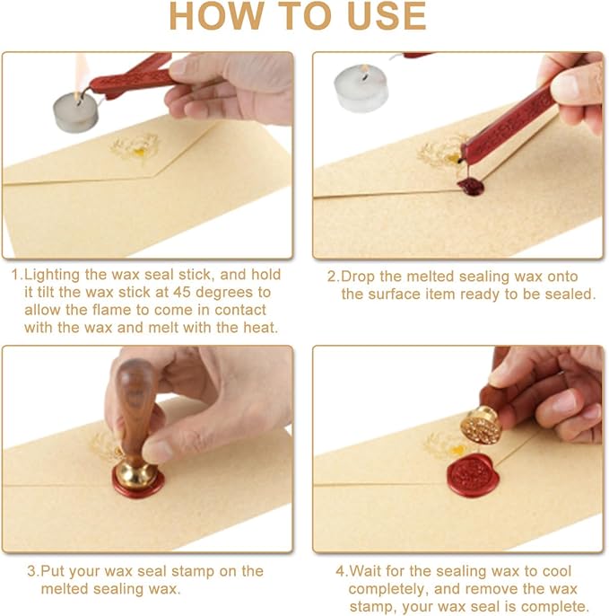 Yoption 5 Pcs Rose Gold Sealing Wax Sticks with Wicks for Wax Seal Stamp, Wedding Invitations, Gift Wrapping, Christmas