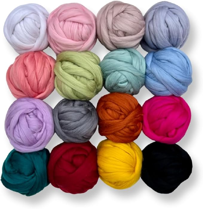 Revolution Fibers Dyed Corriedale Wool | 8.2 Ounces of Premium Combed Wool Top | 26 Micron, 100% Pure Corriedale Wool Roving, Ethically Sourced (Granite Gray)
