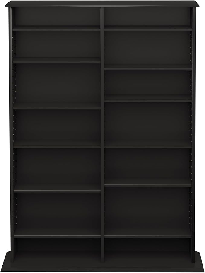 Prepac 2 Column Display Cabinet Media Storage, 38.75" Wide, Black