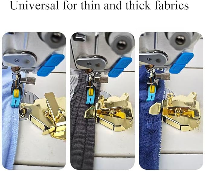 Bequilter Upgraded Multifunctional Magnetic Seam Guide for Sewing Machines, Adjustable Sewing Guide for Precise Stitching, Universal Sewing Supplies and Accessories (Gold*2)