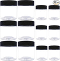 8 oz Plastic Containers with Lids and 4oz Small Containers (Set of 12) Plastic Jars with Lids Cosmetic Jar for Body Butter, Bath Salt, Slime and Beauty Product