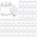 36 Pack 4 OZ Plastic Jars Round Clear Cosmetic Container Jars with White Lids, Eternal Moment Plastic Slime Jars for Lotion, Cream, Ointments, Makeup, Eye shadow, Samples, Potravel Storage