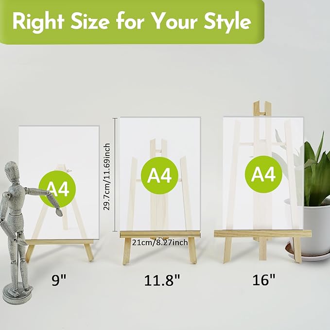 CONDA 8 Pack 16" Tabletop Display Easel, Portable A-Frame Tripod Display Easel for Painting Party & Displaying Canvases, Photos, Display Tripod Holder Stand for Students Kids Beginners