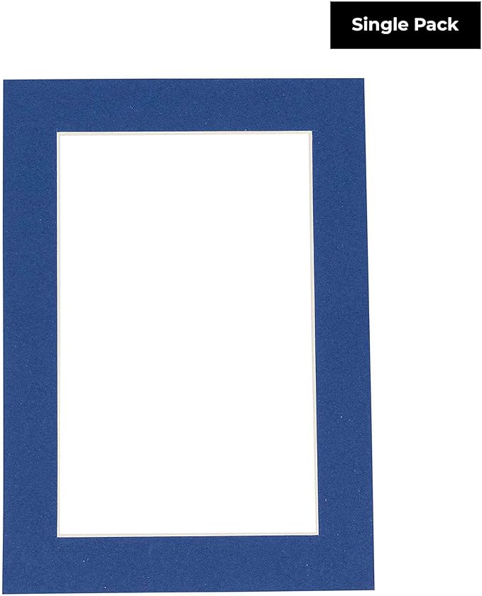 11x14 Mat for 8.5x11 Photo - Precut Bottle Blue Picture Matboard for Frames Measuring 11 x 14 Inches - Bevel Cut to Display Art 8.5 x 11 Inches - Acid Free ONE MAT with Backing Board & Clear Bag