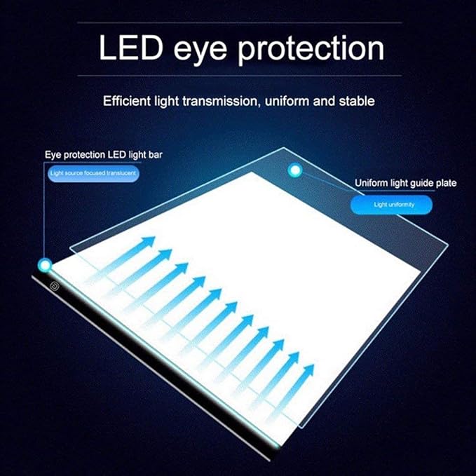 Ultra-Thin Portable A4 LED Light Box Tracer w/USB Cable Dimmable Brightness LED Artcraft Tracing Light Box Light Pad for Artists Drawing Sketching Animation Stencilling X-ray Viewing