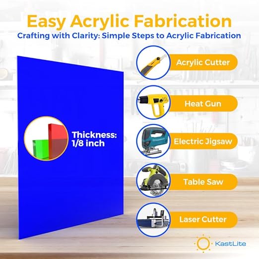 KastLite Colored Acrylic Sheets Nominal 18" x 24" - Plastic Sheet Easy to Cut, Saw, Shape, Laser Cut - Ideal for Arts & Crafts & DIY Projects- Durable, Lightweight, Scratch Resistant - Yellow 4 Pack