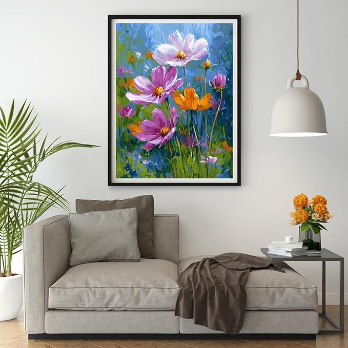 Moohue 14 ct Counted Cross Stitch Kits for Adults Flowers Cross Stitch Patterns Stamped Printed Cross Stitch Kits (Flowers 10)