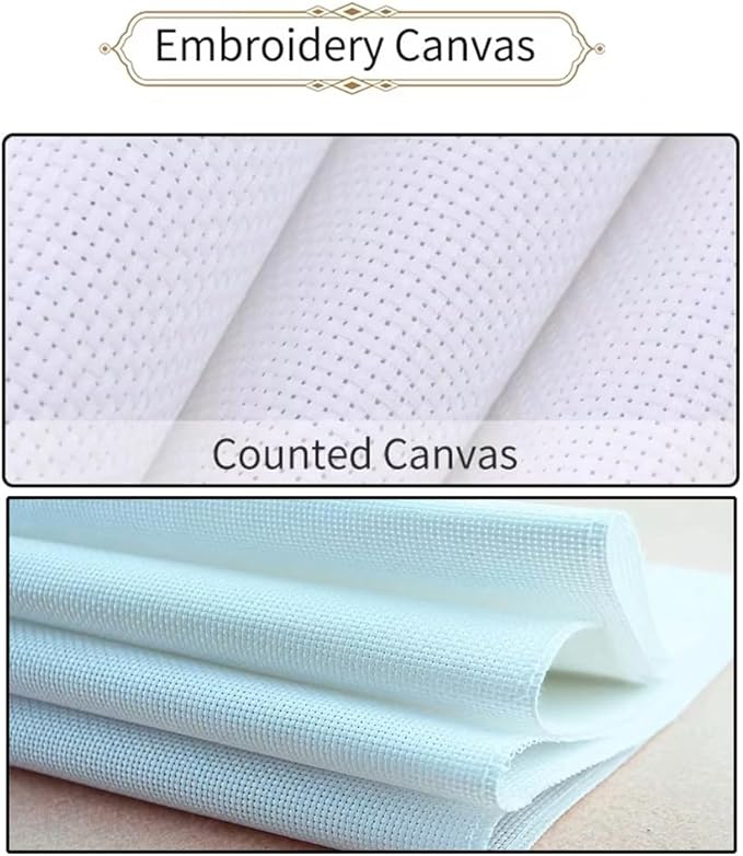 Threadhaven Cross-Stitch Kit 14CT Aida Counted Embroidery Complete Set with Fabric, Threads, Needles & Chart-Premium Beautiful Girls Design for Adults & Beginners- Lilac Spirit 13.4''×13.4''