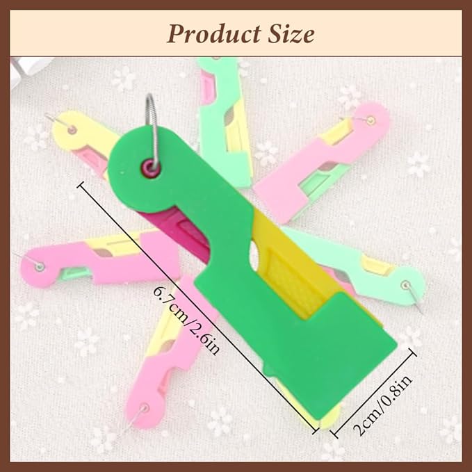 Automatic Needle Threader,2024 New Plastic Needle Threaders,Used to Quickly Thread The Thread Into The Needle Hole, Suitable for The Elderly and Those Who Like to Do Needlework(Random Color) (12 PCS)