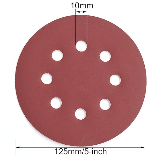 5-Inch 8-Hole Hook and Loop Sanding Discs, 600/800/1000/1200/1500/2000 Fine Grits Sandpaper for Random Orbit Sander, 60-Pack