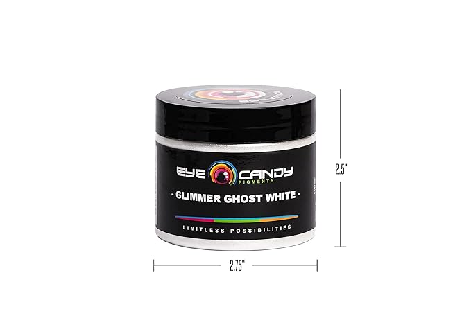 Eye Candy Pigments Premium Ghost Mica Powder - Glimmer White (50gr) - for Epoxy, Resin, Soap, Paint, Woodworking, Acrylic Pouring, Bath Bombs, Fishing Lures - DIY Arts and Crafts Additive