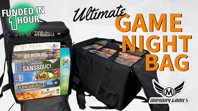 Ultimate Board Game Travel Bag – Durable Storage Case for Up to 10 Games, Water-Resistant, Adjustable Strap & Handles – Perfect for Game Nights, Conventions & Tournaments (Parent) (Blue)