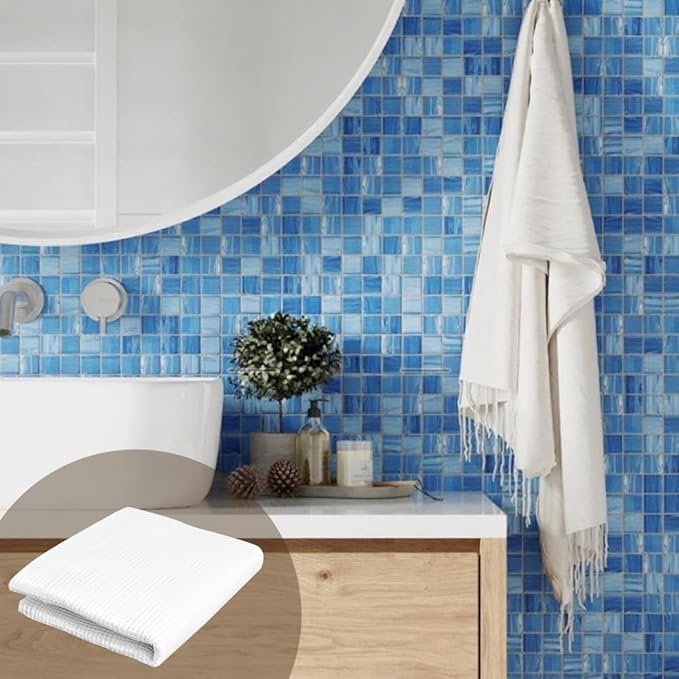 36" x 118" Mosaic Mesh for for Back Mounted Tile with Gloves, Fiberglass Mosaic Mesh Backing Boast for Tile Installation Supplies Tools, Non Sticky (36" x 118")