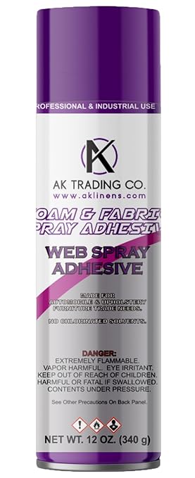 AK TRADING CO. Professional Quality General Multipurpose Spray Adhesive, 12-Ounce for Acoustic Panels & Craft Upholstery Foam Adhesive & Fabric Glue