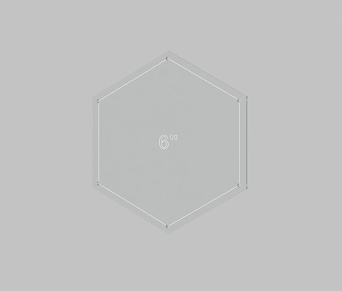 Hexagon Quilting Template Set - 5", 6", 7", 8" Sizes with 1/4" Seam Allowance - Durable Acrylic Templates for Quilting, Patchwork, Crafting, & Sewing Projects - Clear Templates for Accuracy